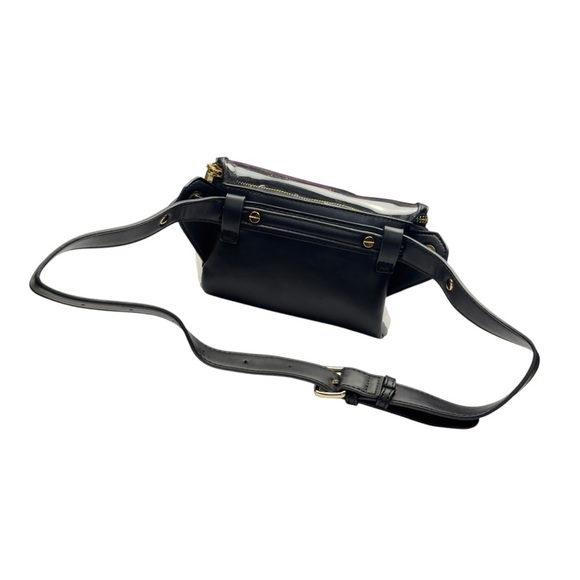 Mali & Lili Black Clear Gold Tone Zippered Adjustable Concert Festival Waist Bag - Picture 10 of 13